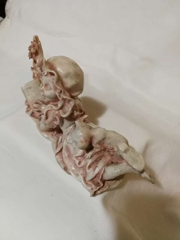 Reading girl and kitten Ornament- Very Old