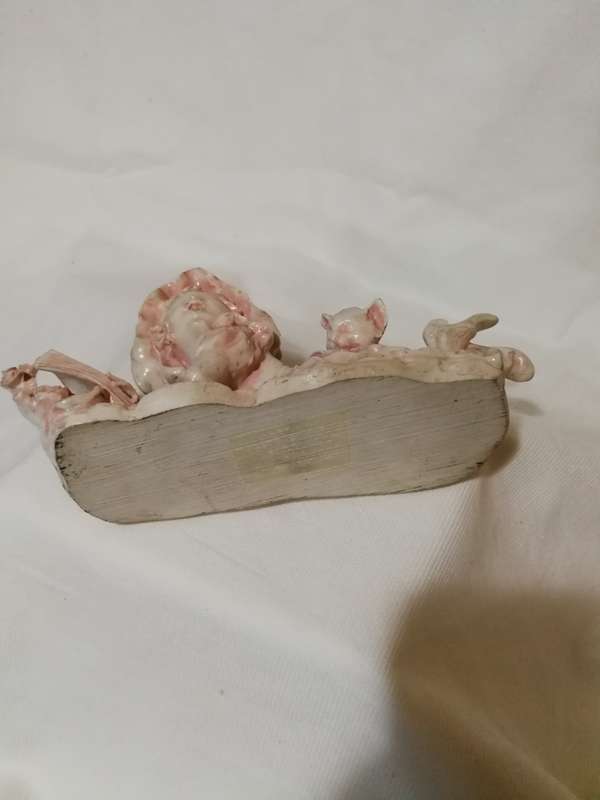 Reading girl and kitten Ornament- Very Old