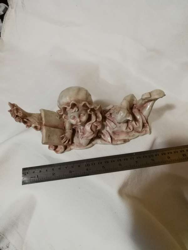 Reading girl and kitten Ornament- Very Old