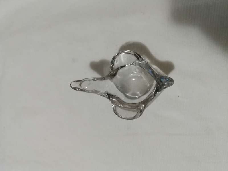 Vannes Le Chatel Crystal France Clear Duckling Pipe Holder Ashtray/ Trinket Dish.