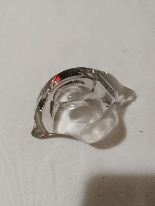Vannes Le Chatel Crystal France Clear Duckling Pipe Holder Ashtray/ Trinket Dish.