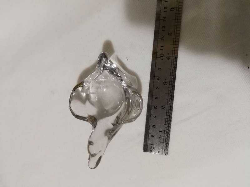 Vannes Le Chatel Crystal France Clear Duckling Pipe Holder Ashtray/ Trinket Dish.