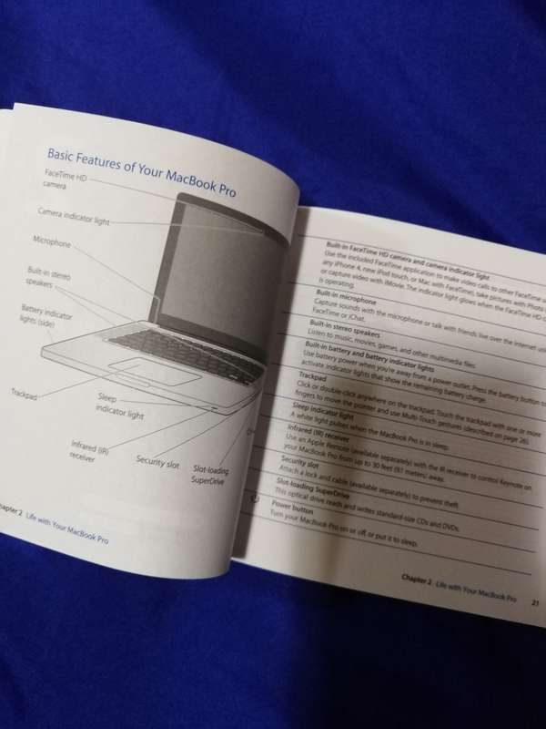 Macbook Pro 15" Manual Booklet