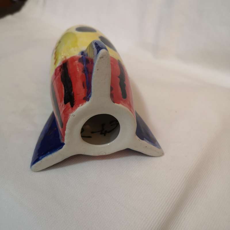 Rocket Ship- Ceramic Art, Handpainted