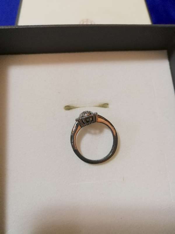 Sterling Silver Natural White Diamond Cluster Ring
