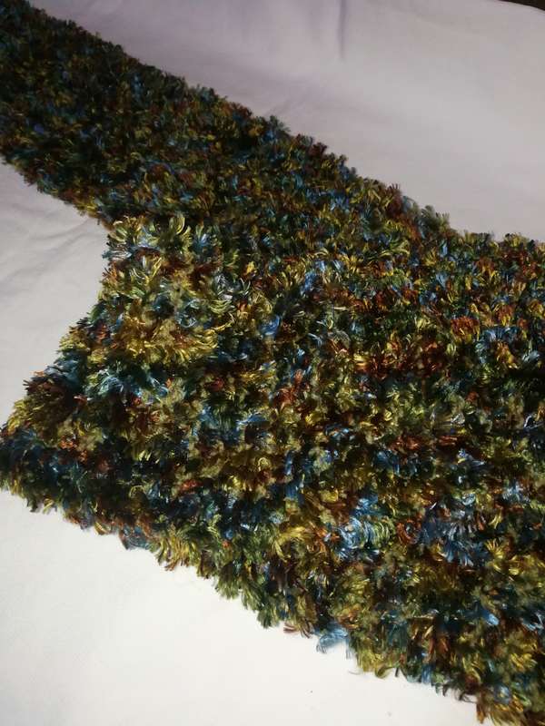 Stunning fluffy scarf made with special yarn