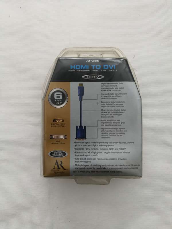 HDMI to DVI Cable- Digital video- Gold plated