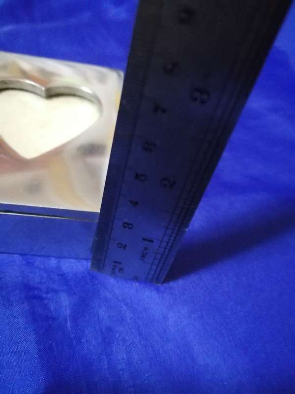Small Pewter Keepsake box with Heart Shaped Recessed Photo Frame- Vintage