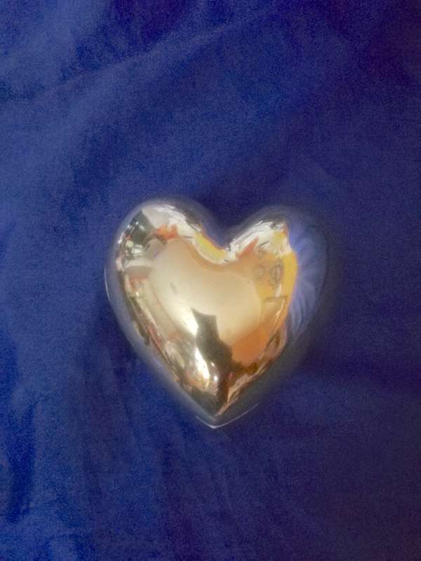 Heart Shaped Trinket Box. Pewter/ Aluminium
