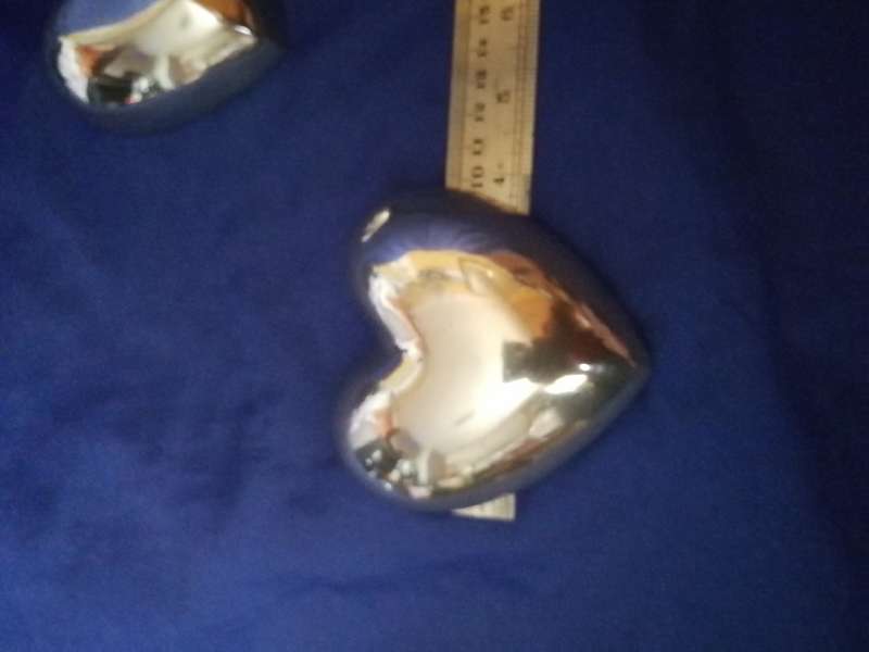 Heart Shaped Trinket Box. Pewter/ Aluminium