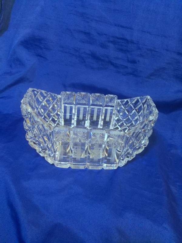 Cut Crystal Bowl- Stunning Piece- High clarity & Color. Vintage