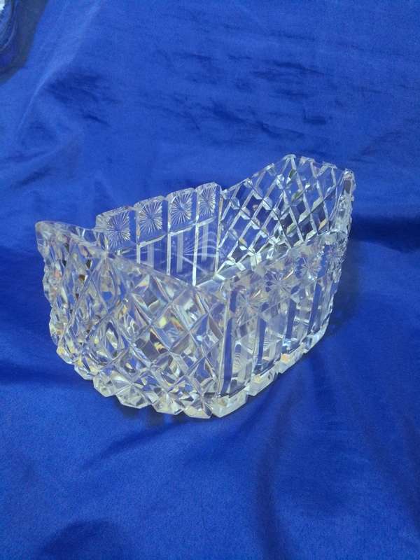 Cut Crystal Bowl- Stunning Piece- High clarity & Color. Vintage
