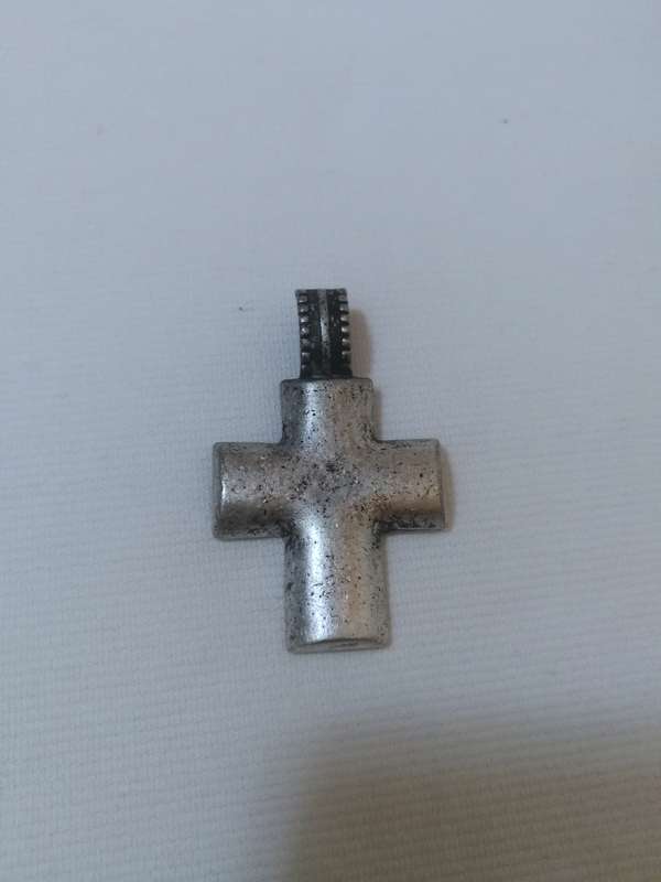 Cross for pearl strand or prayer beads. Clasp Clips on over strand of Beads/ Pearls