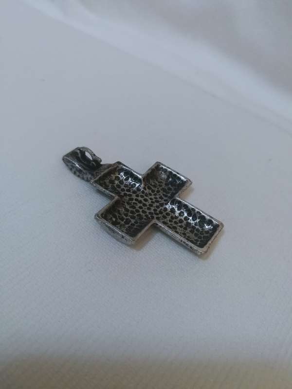 Cross for pearl strand or prayer beads. Clasp Clips on over strand of Beads/ Pearls