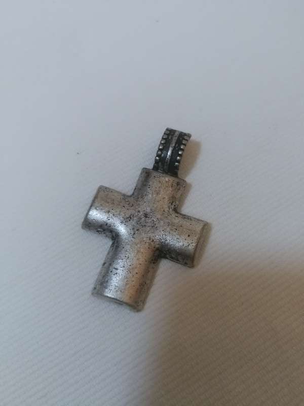 Cross for pearl strand or prayer beads. Clasp Clips on over strand of Beads/ Pearls