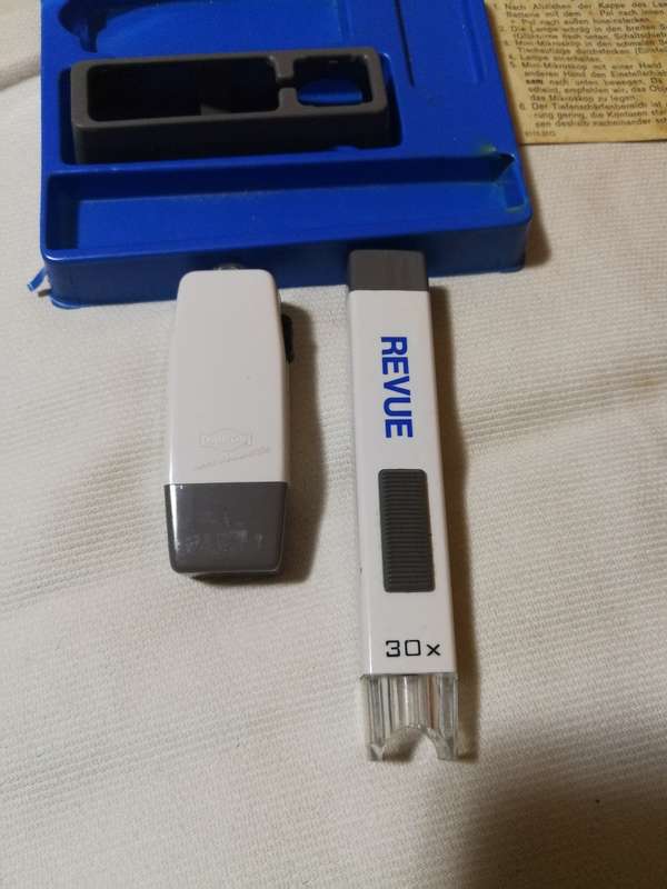 REVUE Vintage 30x Mini Microscope with mini flashlight. Made in Germany