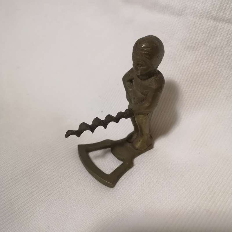 Vintage Brass Corkscrew Boy/ Belgian Brass Corcskrew/Solid brass- Rare