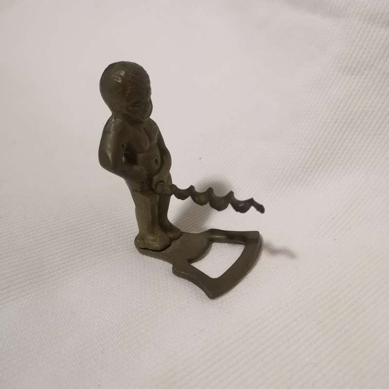 Vintage Brass Corkscrew Boy/ Belgian Brass Corcskrew/Solid brass- Rare