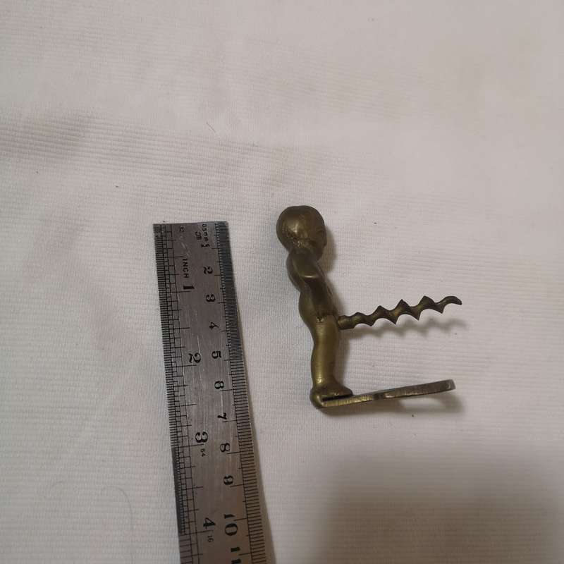 Vintage Brass Corkscrew Boy/ Belgian Brass Corcskrew/Solid brass- Rare