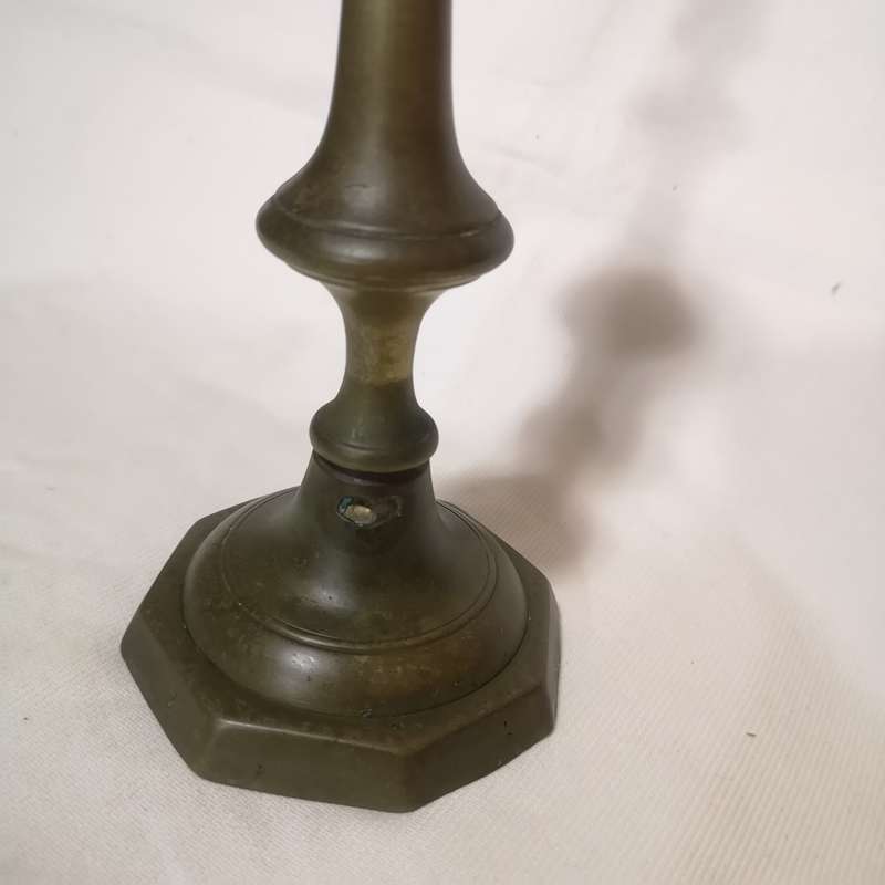 Victorian Brass Candlestick c1850 Signed Fred Smith Birmingham.