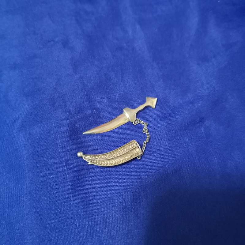 Antique Filigree Eastern Silver Dagger & Scabbard Brooch