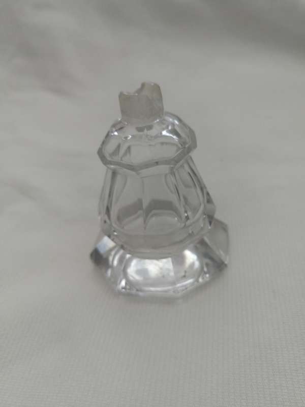 Thick Hand Cut Glass Bell Shape Inkwell