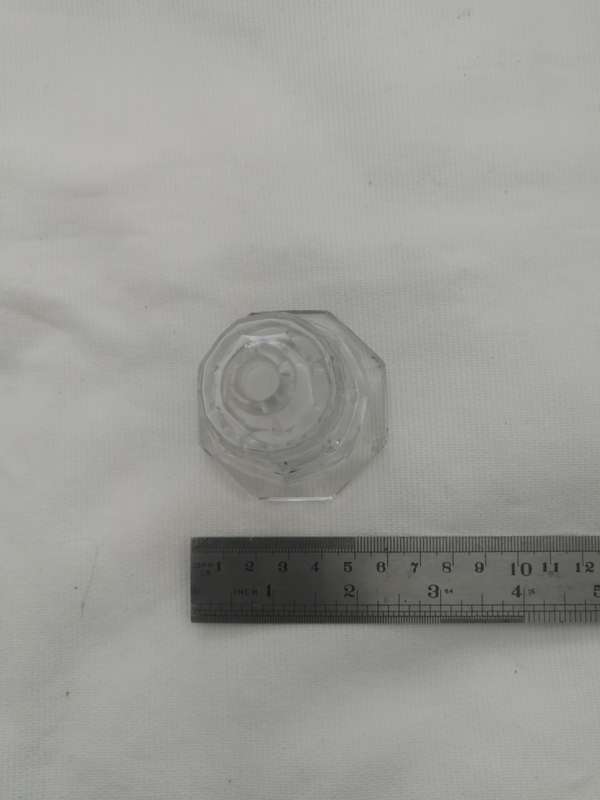 Thick Hand Cut Glass Bell Shape Inkwell