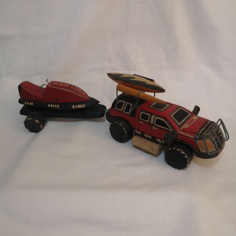 Handmade Bakkie in Solid Wood  & Jet Ski and Ranger.