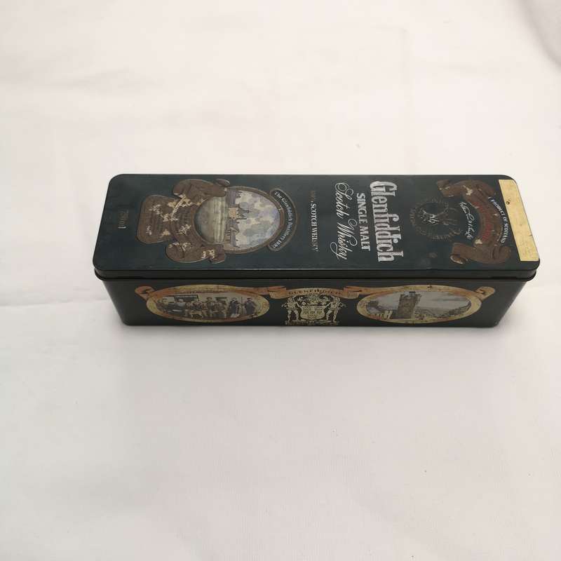 Vintage Glenfiddich Collectible Tin - Single Malt Scotch Whiskey - hinged tin