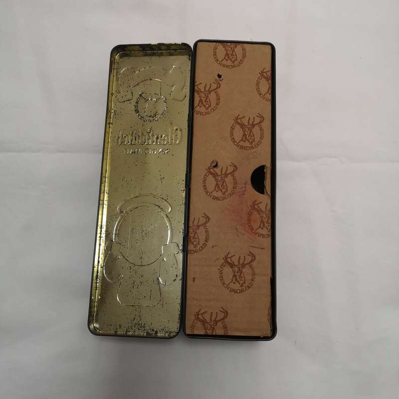 Vintage Glenfiddich Collectible Tin - Single Malt Scotch Whiskey - hinged tin