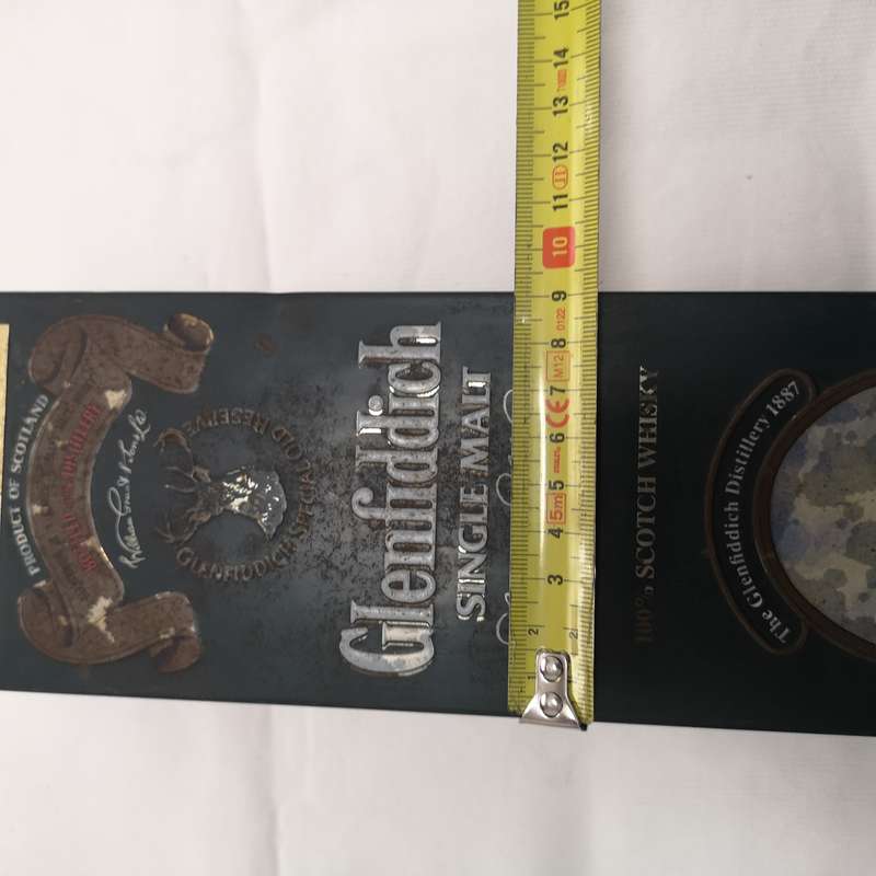 Vintage Glenfiddich Collectible Tin - Single Malt Scotch Whiskey - hinged tin