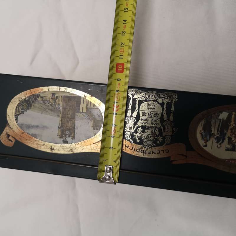Vintage Glenfiddich Collectible Tin - Single Malt Scotch Whiskey - hinged tin
