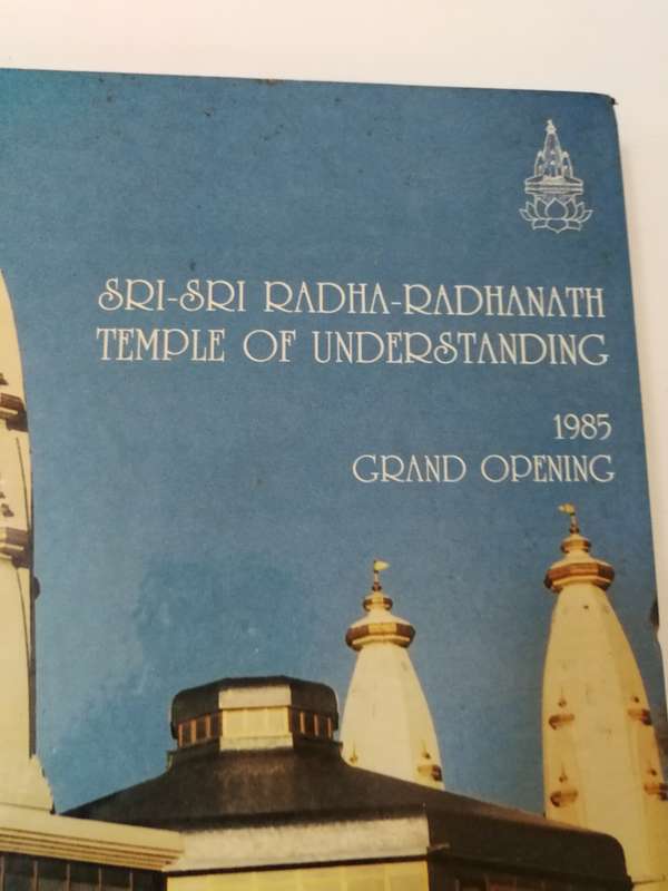 Vintage Sri Sri Radha Radhanath Temple of Understanding Souvenir book- Grand Opening 1985