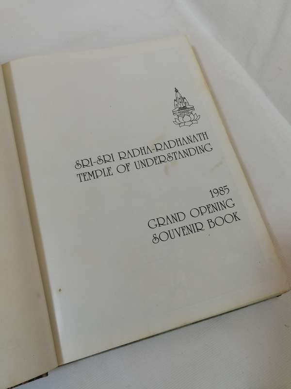 Vintage Sri Sri Radha Radhanath Temple of Understanding Souvenir book- Grand Opening 1985