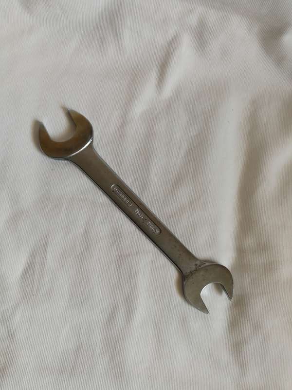 GEDORE 11/16W (30mm) with 9/16W (25mm) open end spanner. Made in Germany