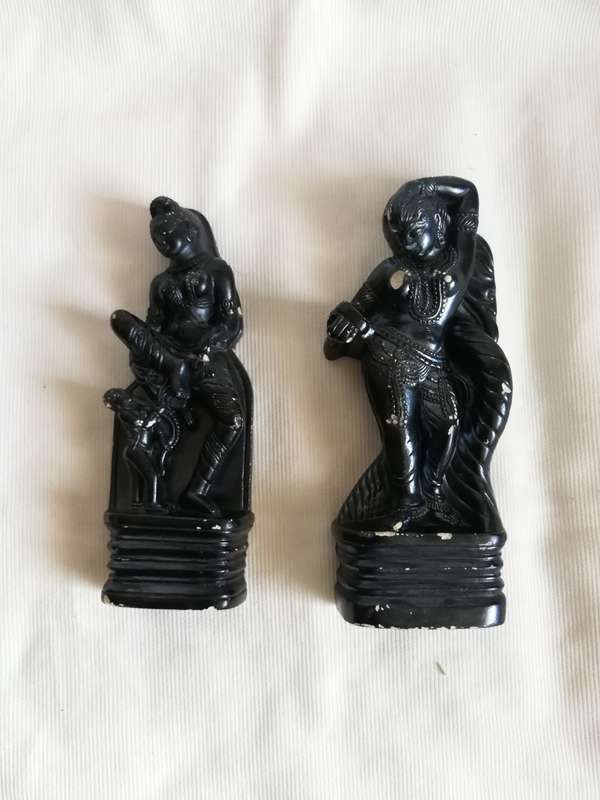 2 x semi-nude "Äpsara" Oriental Ornaments for restoration. Vintage