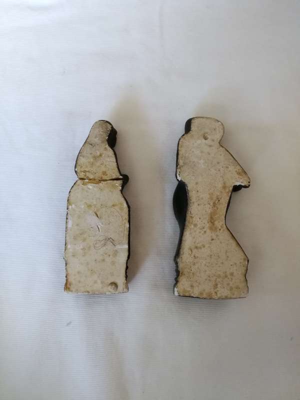2 x semi-nude "Äpsara" Oriental Ornaments for restoration. Vintage