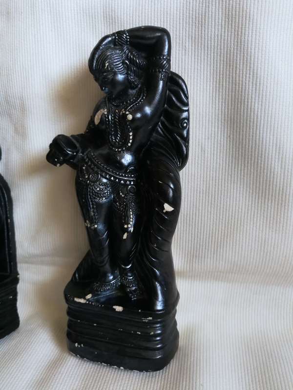2 x semi-nude "Äpsara" Oriental Ornaments for restoration. Vintage