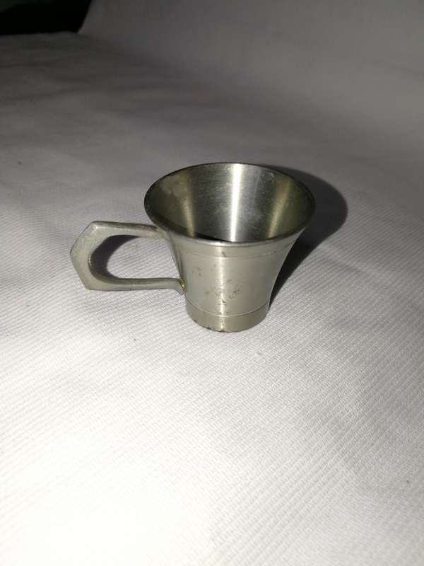 Mini Pewter shot/  Measure cup. Penang Malaysia 97%