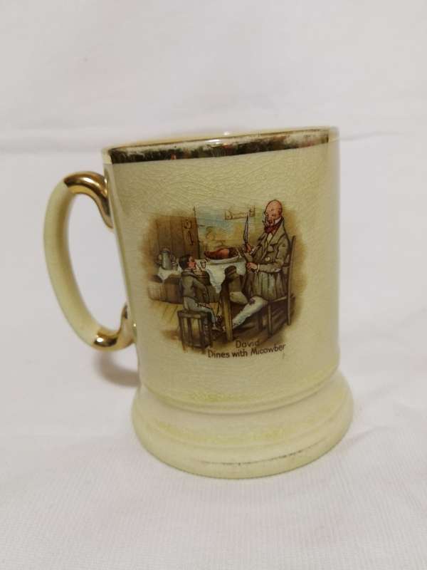 Vintage Arthur Wood Porcelain Tankard No 3752 "Oliver Asks for More".