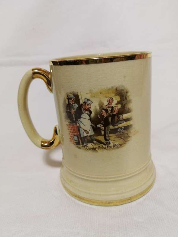 Vintage Arthur Wood Porcelain Tankard No 3752 David Dines with Micawber.