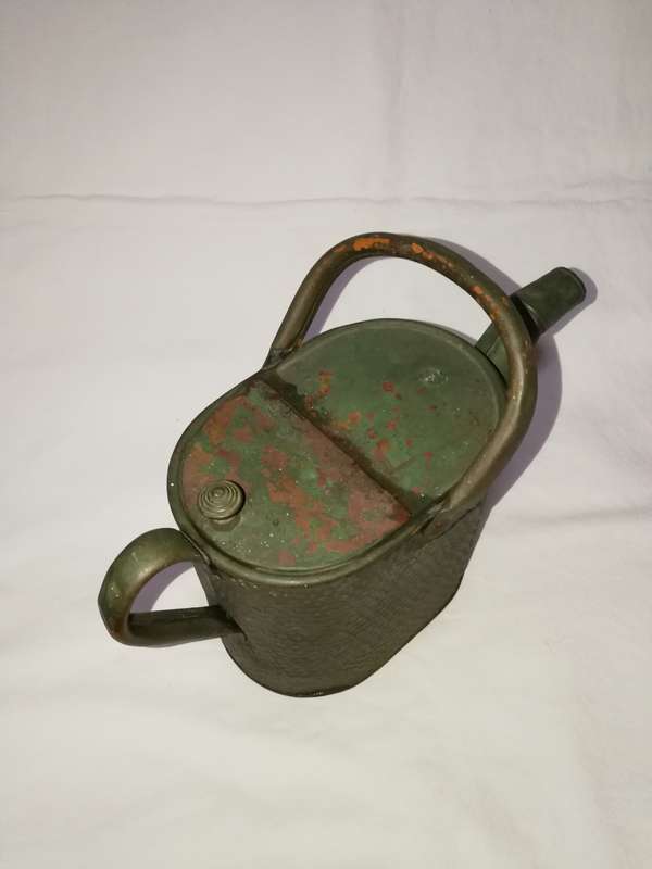 Unusual Antique Copper Victorian Watering Can with hinged lid