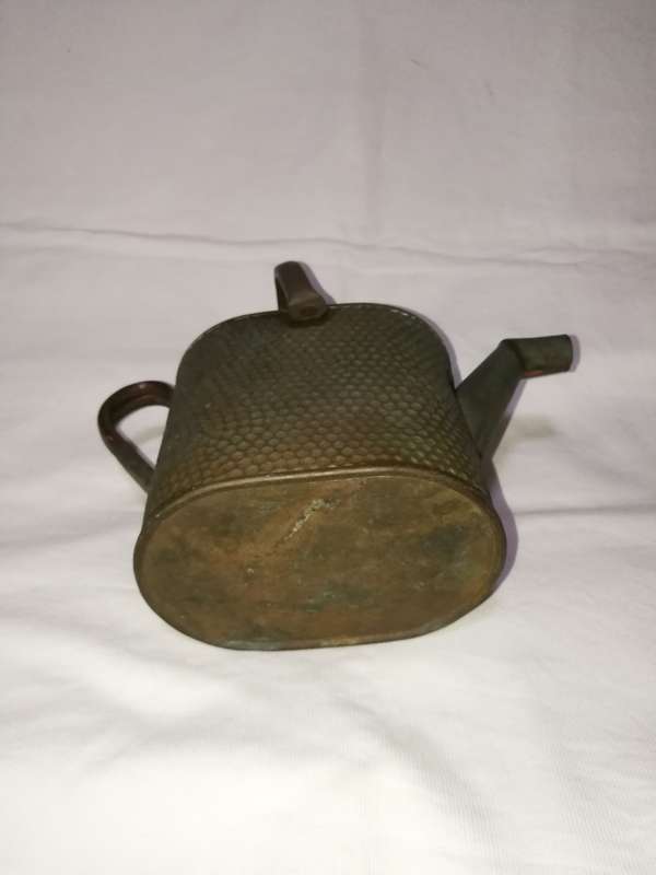 Unusual Antique Copper Victorian Watering Can with hinged lid