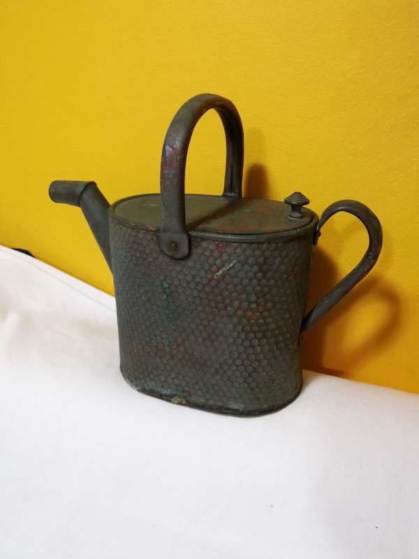 Unusual Antique Copper Victorian Watering Can with hinged lid