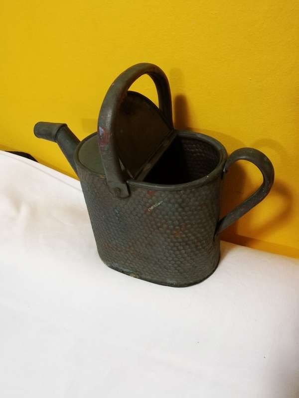 Unusual Antique Copper Victorian Watering Can with hinged lid