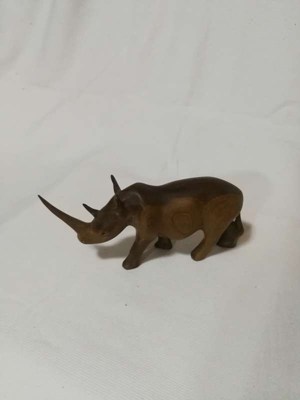 Rhino Vintage Hand Carved Rhinoceros Wooden