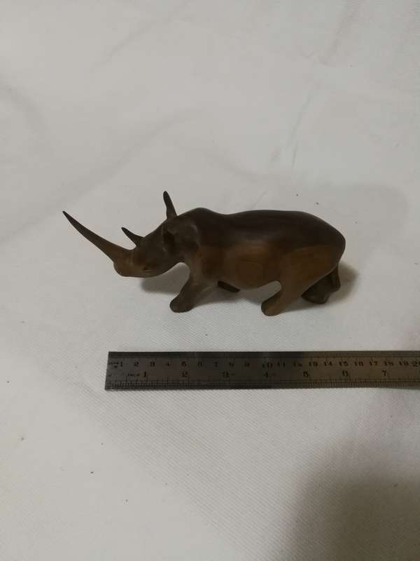 Rhino Vintage Hand Carved Rhinoceros Wooden