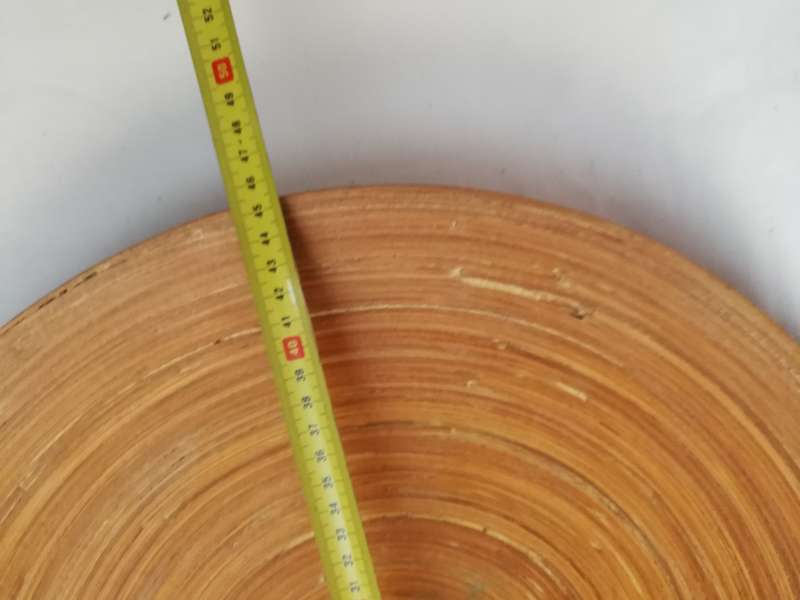 Round Bamboo Wood Platter Bowl Plate Center Tray Piece Brown- 455mm Diameter
