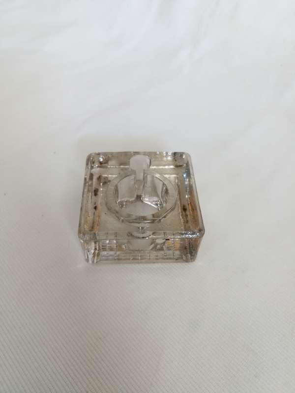 VINTAGE LARGE GLASS INKWELL- Velos, Made in England