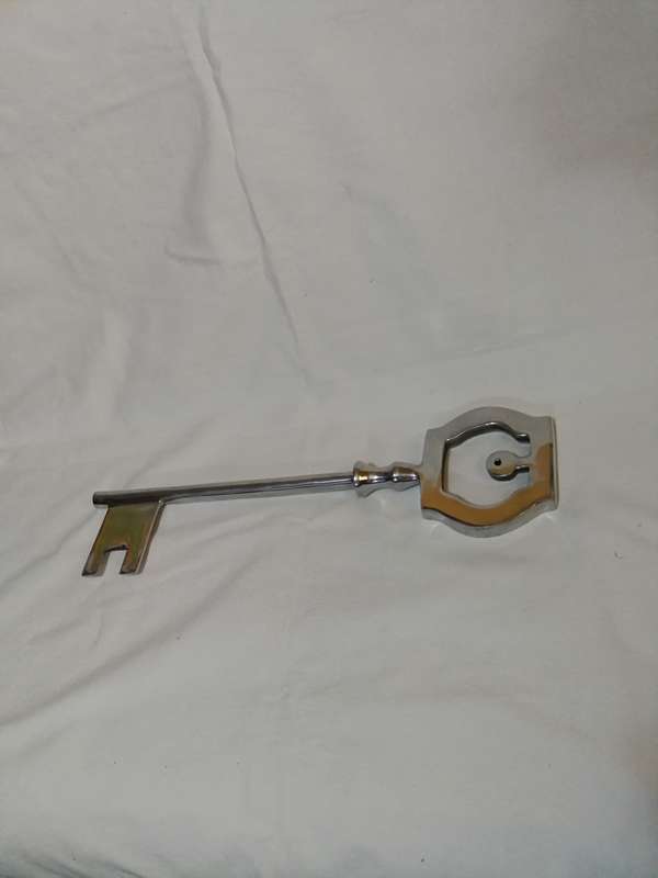 Large Key- Vintage Aluminium/ Pewter. +- 500mm